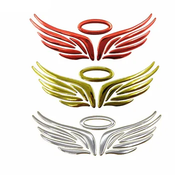 10-30pcs Angelo sparnu Juokinga 3D automobilių lipdukas minkštojo PVC, chromuotas ženklelis emblema lipdukas vandeniui automobilio emblema lipdukas lipdukas automobilio logotipas