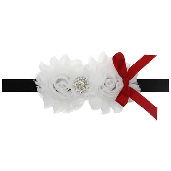 10 vnt./daug ,11.5*6.5 cm Kalėdų šifono kalnų krištolas gėlių ir lankas su lankelis lankelis drabužiai, plaukų aksesuarai