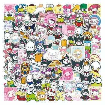 100vnt Mielas Sanrio Kuromi Hello Kitty Grafiti Lipdukai Dviratį Automobilių Vandeniui Lipdukai Kawaii Anime Lipdukas Telefono Lipdukas Vaikas Žaislas