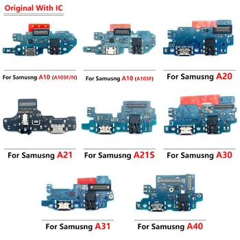 100vnt，Originalus Samsung A71 A70 A50 A51 A40 A41 A30 A31 A21S A20 A60 A10 A105F A105FN USB Įkrovimo lizdas Valdybos Flex Jungtis