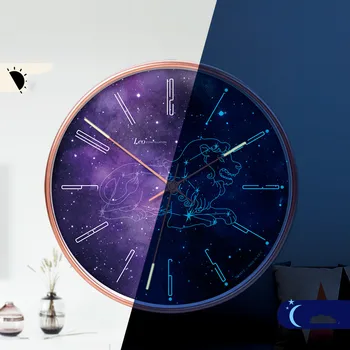 12 colių šviesos žvaigždynas sieninis laikrodis šiuolaikinės paprasta kūrybos laikrodis punch nemokamai silent kambarį buitinių šviesos laikrodis