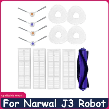 13Pcs Priedais Rinkinys, Skirtas NARWAL j3 skyrius Robotas Dulkių siurblys, Plaunamas HEPA Filtras Pagrindinėje Pusėje Šepetys Mop Medžiaga Atsarginės Dalys