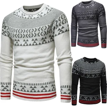 2020 m. žiemos vyriškų drabužių žinomų etninių asmeninį atsitiktinis megztinis plonas švarkas žakardo mados didelio dydžio megztas megztinis