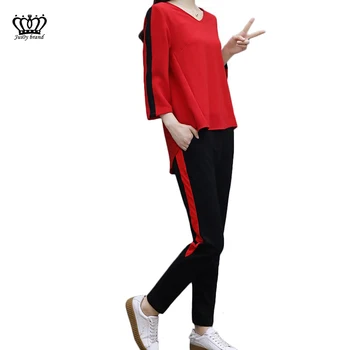 2020 metų Vasaros Mados Aukštos kokybės Apvalios kaklo Medvilnės Pagrindinio Šortai trumpomis rankovėmis Moterims tracksuit ziajać kostiumai hoodies moterų raudona