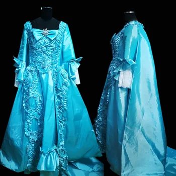 2020 Naujas mėlyna viktorijos Helovyno Cosplay suknelė Kolonijinės gruzijos Renesanso, Gotikos Istorinių suknelė D-610