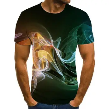 2020 naujas vasaros laisvalaikio vyriški marškinėliai 3D grotelės Harajuku viršūnes trimatės spiralinės T-shirt O-kaklo marškinėliai plius dydis streetwear