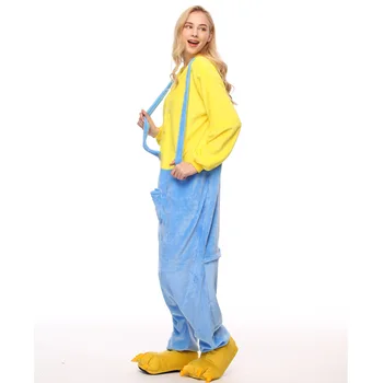 2021 Helovinas Suaugusiųjų Blue Pocket Kigurumi Cosplay Kostiumų Flanelė Moterų Komplektus Jumpsuits Bodysuits Moterų Onesie Hoodie Pižama