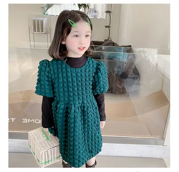 2021 m. Rudenį Naujų Vaikų Drabužių Mergaičių Suknelė Rinkinys 2 VNT ilgomis Rankovėmis korėjos Vaikų Suknelės