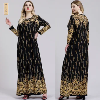 2021 Naujas Mados Abaja Musulmonų Spausdinimo Kaftan Moterų Plius Dydis Drabužius, Artimuosiuose Rytuose, Arabų Islamo Elegantiškas Retro Suknelė Suknelė Vestidos