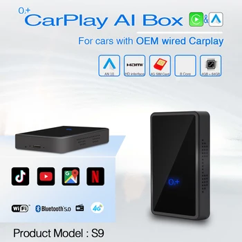 2022 Belaidžio Carplay 8 Core Nešiojamą AI Box SIM TF Kortelę CarPlay (10.0) Adapteris Automobilių Elektronikos Priedai