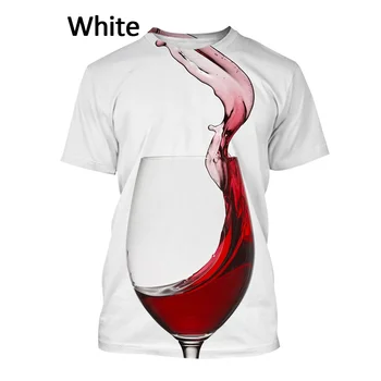 2022 Naujas Vasaros Vyno 3D atspausdintas T-shirt Atsitiktinis Sporto Marškinėliai Cool T-shirt