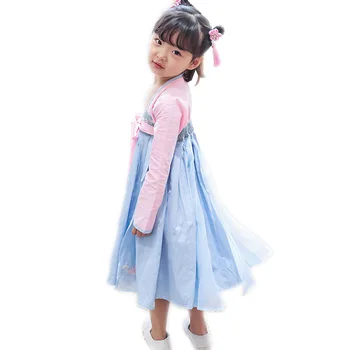 2022 Naujus Vaikų Drabužių Liaudies Šokių Kostiumai Mergaitėms Senovės Han Tang Dinastijos Ming Hanfu Suknelė
