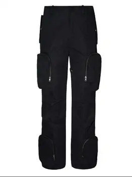 27-46 2020 m. Moterys Vyrai drabužių Plaukų Stilistas High street Multi Pocket darbo drabužiai atsitiktinis funkciniai Kelnės plius dydis kostiumai