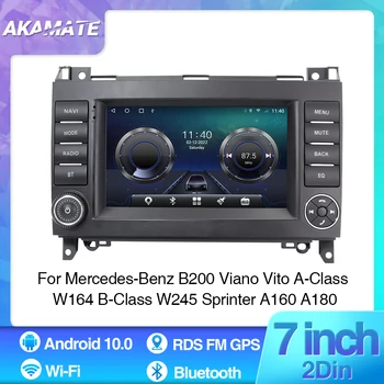 2din 7inch Automobilio Radijo Android 10.0 Jutiklinis Ekranas Bluetooth, WIFI, GPS Navigacijos FM RDS IPS Ekraną Galvos Vienetas Benz B200 W164 Automobilį