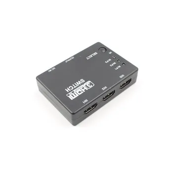 3 Uostų 1080P Video HDMI Suderinamus Jungiklis Splitter Hub Palaiko 3D HDTV PS3 DVD/Su ir SPINDULIŲ Nuotolinio valdymo pultelis/infraraudonųjų SPINDULIŲ Imtuvas Kabelis