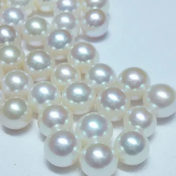 3A gamyklos didmeninė Dirbtiniu būdu išaugintų perlų 2.5-3mm, 7-7.5 mm 9,5-10mm natūralus baltas rožinė, violetinė pusė skylės apvalios perlas už karoliai