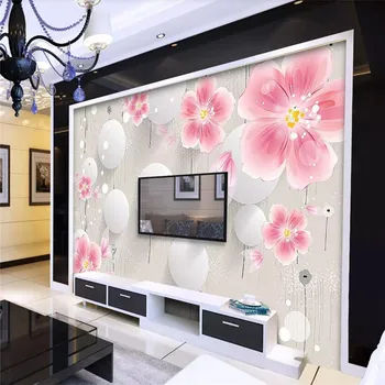 3d tapetai, freskos paprastas, šiltas gėlių sofa kambarį TELEVIZIJOS šeimos menas fono sienos šilko vandeniui medžiaga