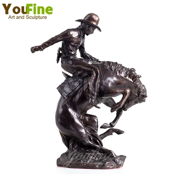 41.5 cm Bronzos Arklio Statula Bronzos Frederic Remington Auginimas, Žirgų Skulptūros Meno Statulos Namų Biuro Apdailos Amatai