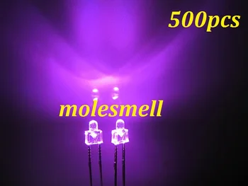 500pcs 2mm apvalios, rausvos Ultra Ryškus LED lempos, šviesa, vanduo skaidrus objektyvas rožinė led