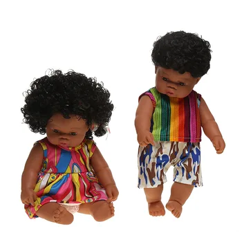 50CM, Juodas Vinilas Lėlės Kūrybos Playhouse Modeliavimas Lėlės Juoda Lėlė Afrikos Mergina Baby Doll Vaikams Atgimsta Silikono Baby Doll