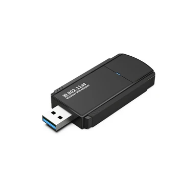 5G USB Wifi Adapteris 1300Mbps Adapteris Gigabit Ethernet Dongle 2.4 G&5 ghz 802.11 Ac Mini Nešiojamasis 