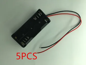 5PCSX2 Dalys 2 Pin Plastiko Juoda 2x1.5V AAA Baterijos Atveju mobiliojo Telefono Turėtojas