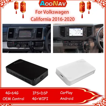 64G AI Adapteris Box Protingas Volkswagen California 2016-2020 Belaidžio CarPlay GPS Navigacija, Wifi Android10 RK3328 Plug and Play