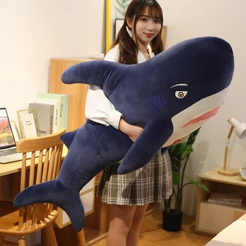 65-105cm Milžinišką Modeliavimas Ryklys Pliušiniai Žaislai Sofos Pagalvėlės Minkštos Įdaryti Jūros Gyvūnų Pagalvę Vaikams, Lėlės Mergaitėms Berniukai Gimtadienio Dovanos