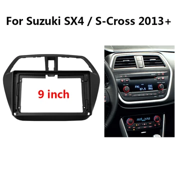9 Colių 2 Din Automobilio Radijo fascia Suzuki SX4 / S-Cross 2013 M+ Auto Stereo, CD/DVD Brūkšnys Rėmo Rinkinį Mount Apdaila Plastikinių Skydelis