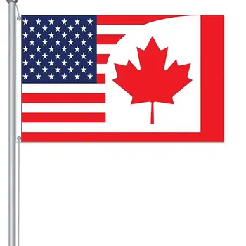 90 X 150cm Amerika Kanada Poliesteris Vėliavos Kanada, JAV Draugystė Vėliavos Banner Dvipusis Spaudinių Žvaigždžių Lauko Apdailos Juostele