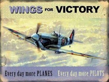 Alavo Pasirašyti SPARNAI PERGALĘ Spitfire WW2 Karo RAF Vintage Retro Metalo Skardos Ženklas, (Aplankykite Mūsų Parduotuvėje, Daugiau Produktų!!!)