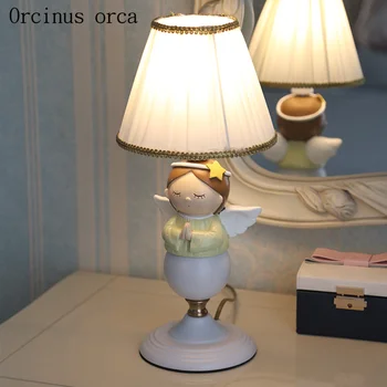 Animacinių filmų įkvėpimo angelas stalo lempos mergina, miegamojo, vaikų kambario stalo lempa Amerikos simbolių LED lėlės dekoratyvinės lempos