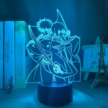 Anime Led Nakties Šviesos Gintama, Miegamojo Dekoro Gimtadienio Dovana-Spalvinga naktinė lempa Dropshipping Manga 3d Lempos Gintama