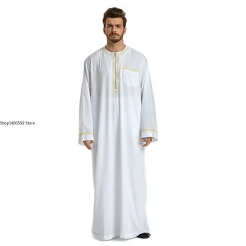 Arabų Abaja Homme Pakistanas, Saudo Arabijos Musulmonų Suknelė Omanas Islamo Apranga Vyrams Caftan Marocain Ropa Arabe Hombre Elbise Erkek