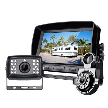 Atsargine Kamera 2 padalinto Ekrano Stebėti Sistemos, Autobusų, Sunkvežimių, Rv, Priekabos, turistiniai automobiliai, Atsarginės Kameros Sistema Su Vaizdo Įrašymo