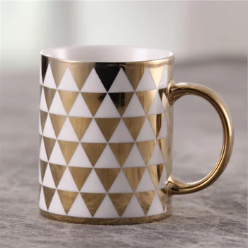 Aukso Keramikos Kelionės Coffe Puodelis High-end Britų Stiliaus Šviesos Prabanga Asmeninį Vandens Puodelį Pusryčiai Pieno, Kavos Puodelius Ir Taures