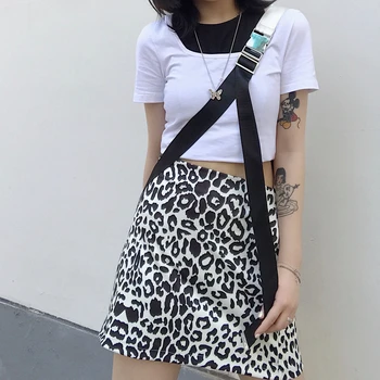 Aukštos Juosmens Leopard Sijonas Moterims korėjos Mados High Street Drabužių Paauglių Mergaičių Harajuku Streetwear Seksuali Mini Hipių Sijonai