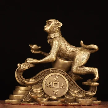 Aukštos Kokybės Namų Dekoro Žalvario Turto Beždžionės Skulptūra/Gyvūnų Ornamentais Amatai