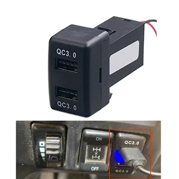Automobilių QC3.0 Dual USB Įkroviklis Mėlyna LED Greito Įkrovimo Adapteris Greita Įkrovimo Lizdas Isuzu NLR NMR NPR NQR NHR FRR FVR FVR