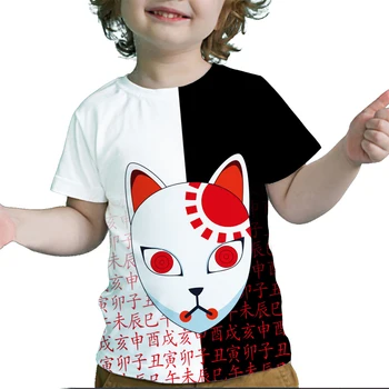Bamblys Demon Slayer 3D Spausdinimo T Marškinėliai Berniukams Mergaičių Anime Tshirts Vasarą Vaikams, Cartoon marškinėliai Vaikams Tee Viršūnes Camiseta infantil