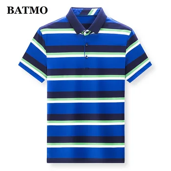 BATMO 2021 naują atvykimo vasaros aukštos kokybės šilko polo-shirt atmintį,vyrų Dryžuotas polo 3381