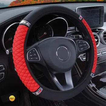 Bling Kristalų Automobilio Vairo Dangtelis,Lengva Įdiegti Transporto Centru Ne Juda Pu Odos Vairas Atveju Audi Q3Q5L M2 X45
