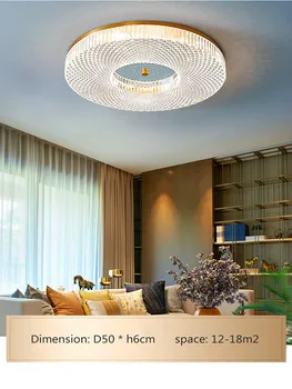 Crystal LED lubų šviestuvas prabanga-ultra plonas apšvietimas miegamajame balkono namų puošybai patalpų apšvietimas