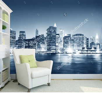 Custom kraštovaizdžio tapetai,Naktį niujorke,3D foto freskos už kambarį miegamojo sienos fone sienų apmušalai atsparus vandeniui