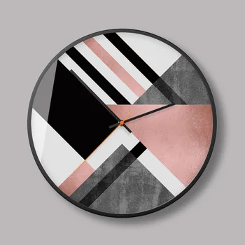 Dailės G sieninis laikrodis abstrakčios spalvos juostelėmis kontrastinės spalvos dekoratyvinės laikrodis kūrybos Šiaurės minimalistinis miegamasis kvarcinis laikrodis