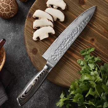 Damaske Kalimo Chef Peilis Peilis Japonų Stiliaus Virtuvės Peiliai Iš Nerūdijančio Plieno Mėsininko Peilis Medienos Rankena Coonking Įrankis
