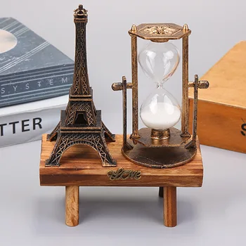 Derliaus Stiklo Eifelio Bokštas Smėlio Laikrodis Studijų Miegamojo Kambarį Rankdarbių DecorationGift Laikmatis