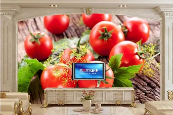 Didelių 3D freskos,Daržovių, Pomidorų, Krapų Maisto tapetai papel de parede,restoranas, virtuvė, gyvenamasis kambarys su sofa-lova, TV sienų tapetai