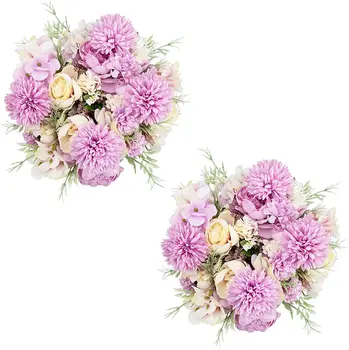 Dirbtinės Gėlės, Bijūnai Šilko Šviesiai Violetinė Hydrangea Puokštė Dekoro Daisy Realus Gėlių Kompozicijos(4 Ryšulius)