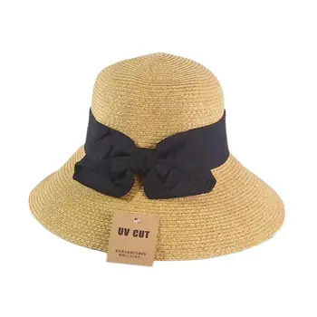 Doitbest vasaros saulės kepurės lankas, Anti-UV bžūp Mados šiaudines skrybėles didelis kraštų Moterų Jūros paplūdimio atostogų laisvalaikio apsaugos nuo saulės, skrybėlę
